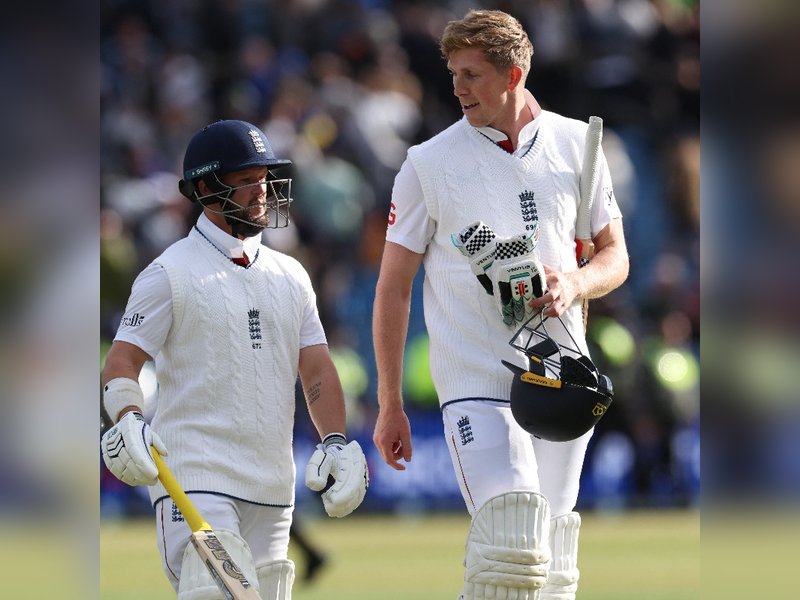 England need 350 more runs for victory on final day after reaching 21/0 at stumps on the fourth day of the first Test of the Anderson-Tendulkar Trophy series at Headingley in Leeds on Monday. Photo credit: England Cricket
