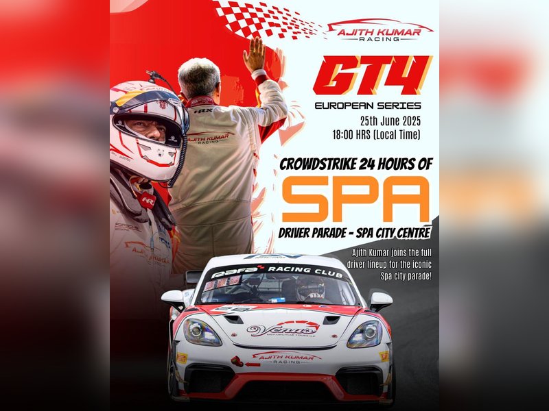 Ajith Kumar to participate in CrowdStrike 24 Hours of Spa 2025 Driver Parade 
