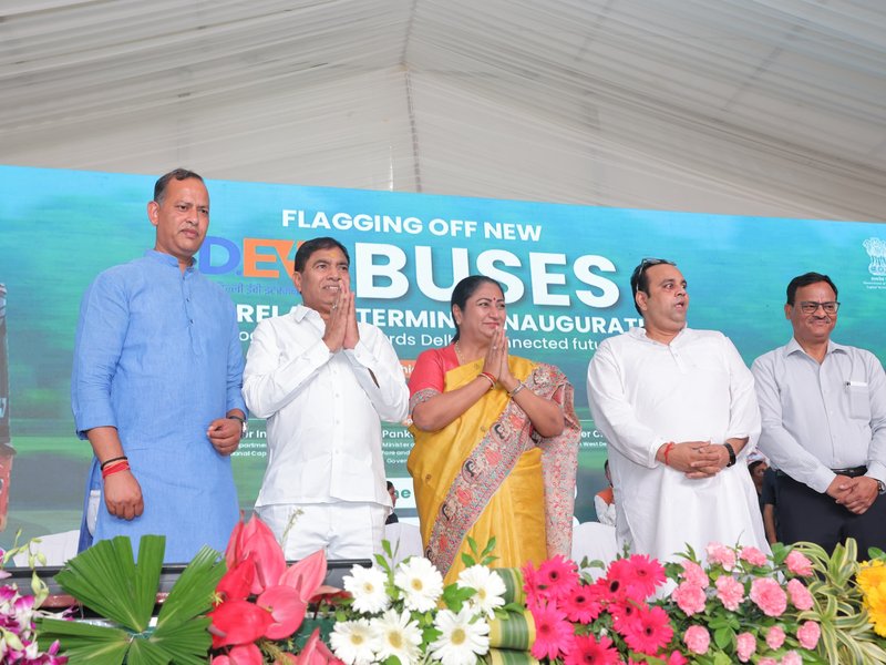 Delhi CM Rekha Gupta inaugurates DTC Bus Depot in Narela, flags off DEVI electric buses