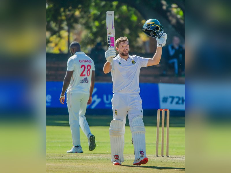 Wiaan Mulder scripts history with triple century on Test captaincy debut (Credit: Zimbabwe Cricket/X)