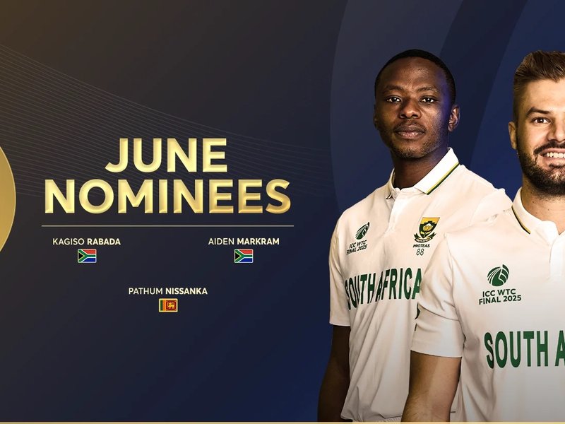 Aiden Markram, Kagiso Rabada, Pathum Nissanka feature in ICC Men's Player of June nominees