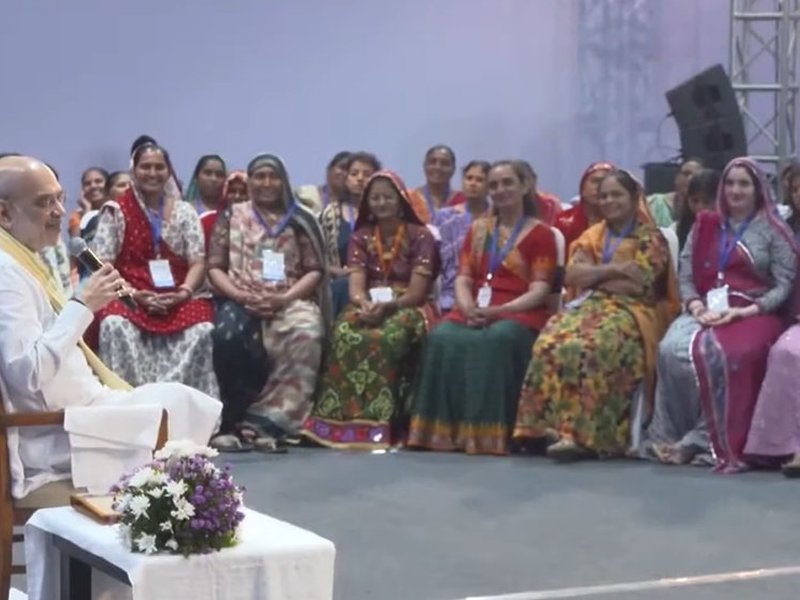 HM Amit Shah holds ‘Sahkar Samvad’ with women cooperative workers of three states 