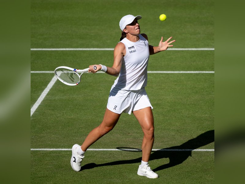 Iga Swiatek of Poland stormed past Belinda Bencic, sets up summit clash with Amanda Anisimova in the Ladies singles category in Wimbledon 2025 in London on Thursday.  Photo credit: Wimbledon/X