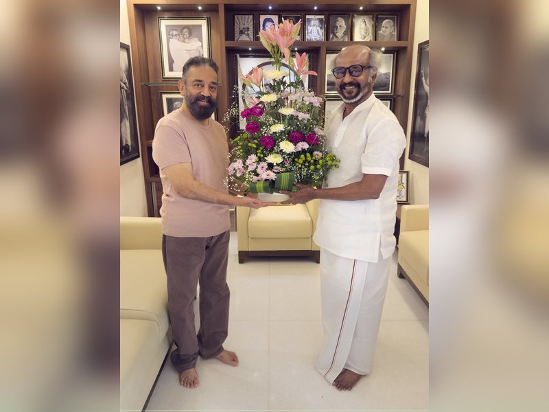 Rajinikanth congratulates Kamal Haasan on becoming a member of the Rajya Sabha