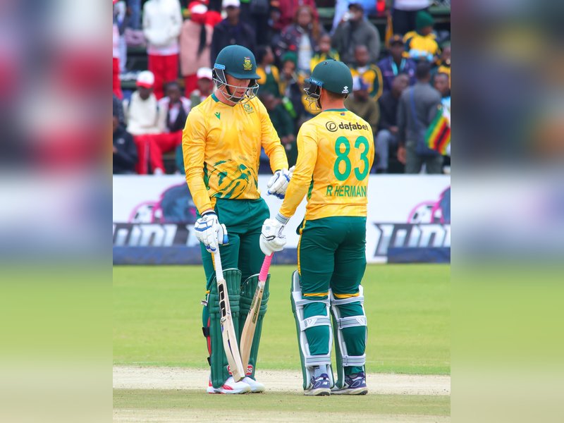 South Africa sail into final with seven-wicket win over Zimbabwe in T20I Tri-series at the Harare Sports Club in Harare on Sunday. Photo credit: ProteasMen/X