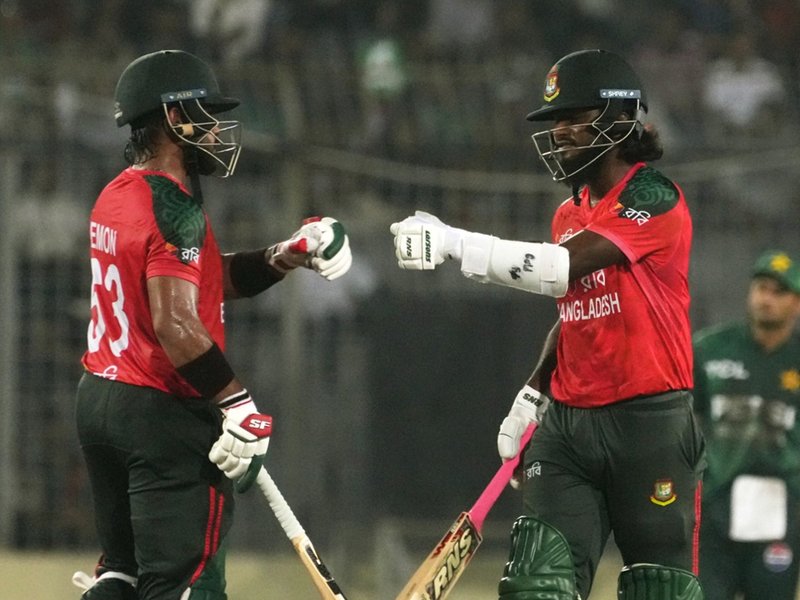 Bangladesh claim a commanding seven-wicket win over Pakistan in first T20I match of the three-match series at the Shere Bangla National Stadium in Dhaka on Sunday.  Photo credit:  Bangladesh Cricket