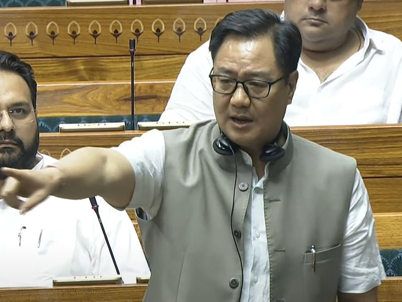 Kiren Rijiju condemns Oppn for disrupting Parliament, says 'taxpayers' money being wasted'
