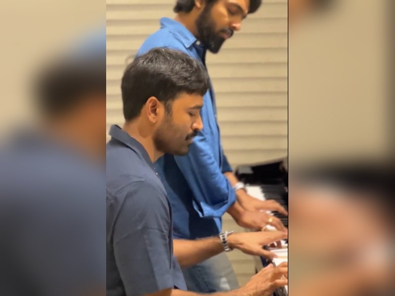 Dhanush's jam session with music director G V Prakash ahead of Idly Kadai’s first single release wins hearts (Photo credit: G V Prakash X))