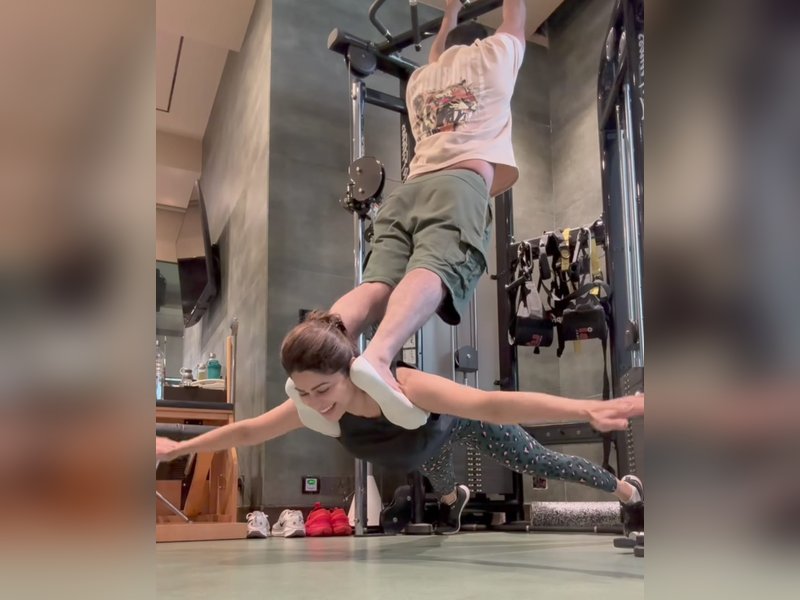 Shamita Shetty tries partner workout, shares hilarious outcome: ‘My tiny feet gave up’