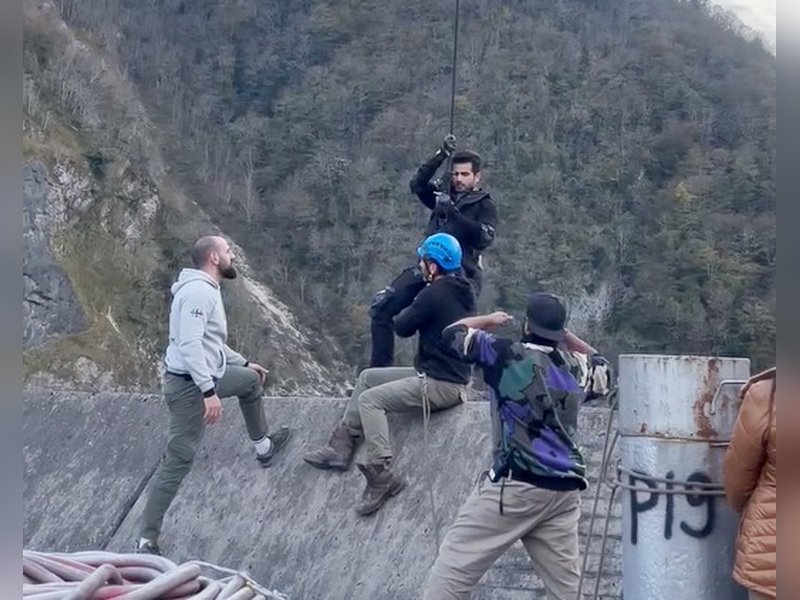 Karan Tacker overcomes his fear of heights by dangling from one of the highest dams in the world	