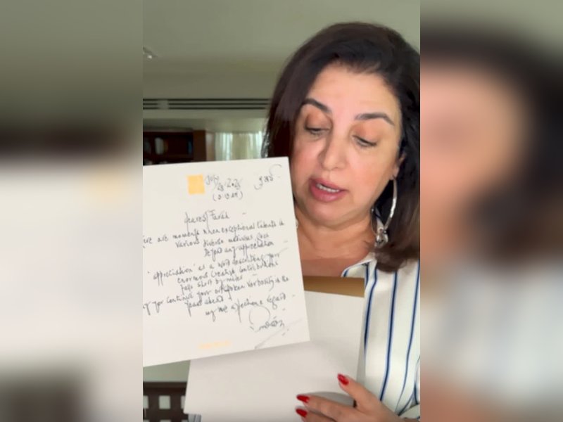 Farah Khan gets a handwritten letter from Amitabh Bachchan