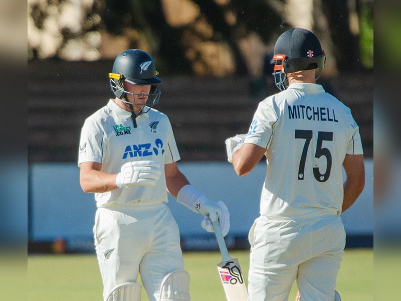 Devon Conway, Daryll Mitchell help New Zealand take lead against fighting Zimbabwe on Day 2 of the first Test in Bulawayo on Thursday. Photo credit: Zimbabwe Cricket/BlackCaps/X