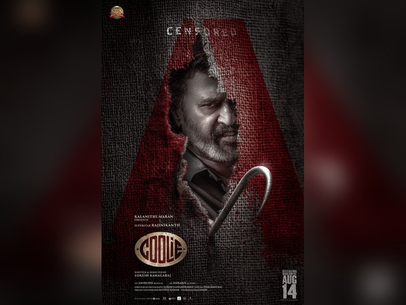 Censor Board clears Rajinikanth's 'Coolie' for release with an 'A' certificate