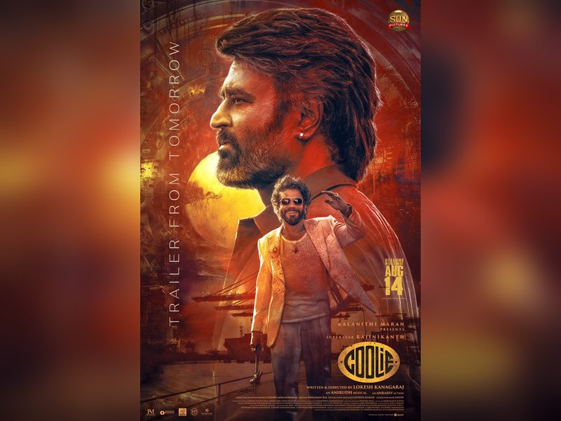 Lokesh Kanakaraj's 'Coolie' trailer out; Rajinikanth plays Sathyaraj's friend in action extravaganza! (Photo Credit: Sun Pictures X)