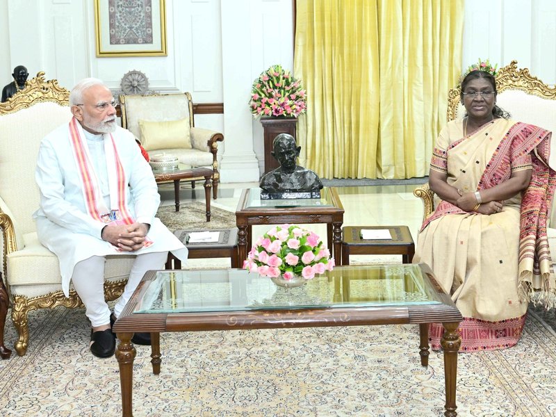 PM Modi, HM Shah meet President Murmu at Rashtrapati Bhavan 