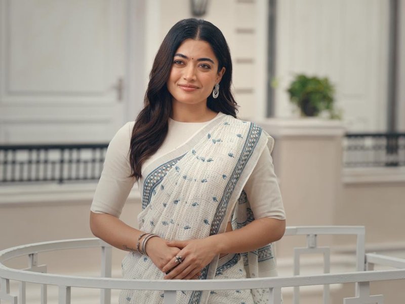 Rashmika Mandanna steps into a politician’s avatar, dons a crisp saree; Is a new project in the works?