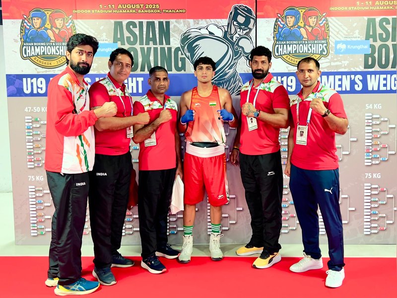 Five Indians assured of medals after commanding quarterfinals wins in the U19 Asian Boxing Championships 2025 in Bangkok, Thailand, on Thursday. Photo credit: BFI