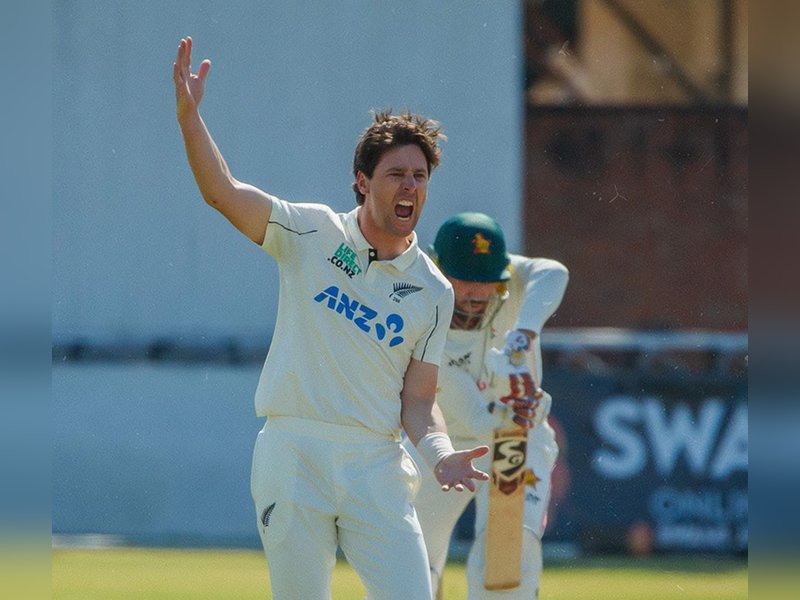 Matt Henry’s five-for wrecks Zimbabwe as Conway, Young put New Zealand in command on the opening day of the second Test at Queens Sports Club in Bulawayo on Thursday. Photo credit: BlackCaps/X