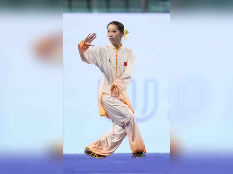 Lu Zhuoling won gold medal in the women's Wushu Taijiquan-Taijijian, Germany wins Latin dance gold at World Games, China finishes fourth in Chengdu, China, on Friday.  Photo credit: Xinhua