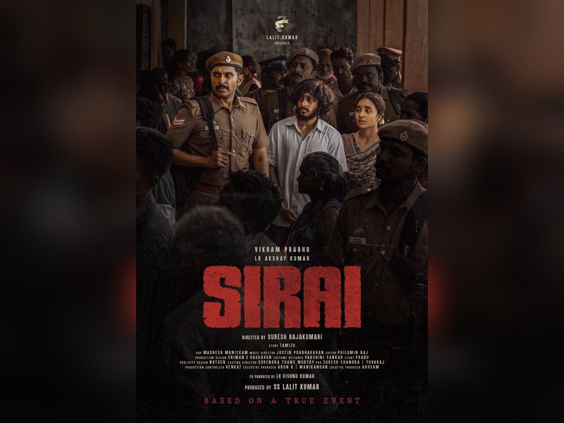 Lokesh Kanakaraj releases intense first look of Vikram Prabhu, L K Akshay Kumar's 'Sirai' (Photo Credit: PR)