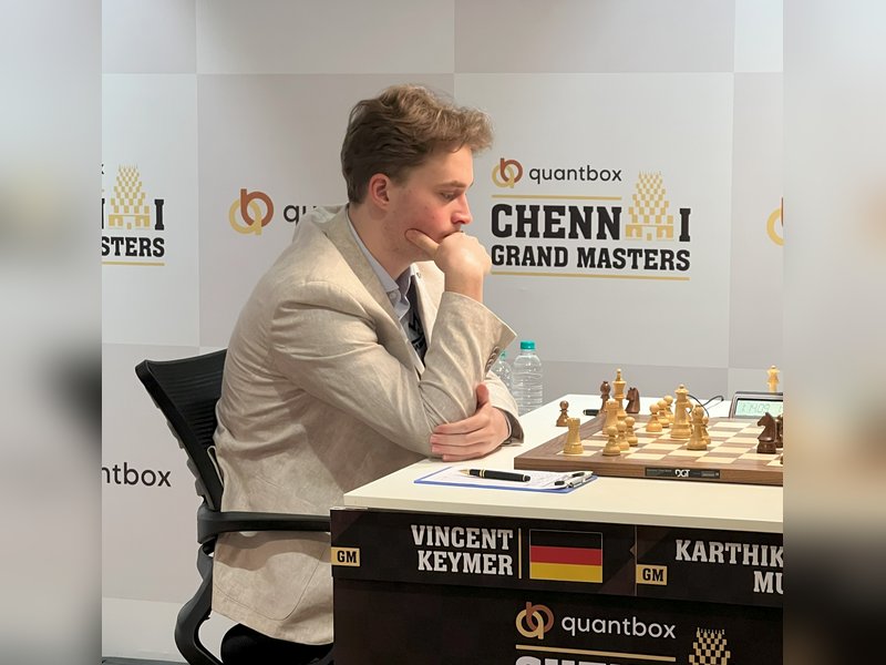 Vincent Keymer makes it three in a row, maintains lead with perfect score in Chennai Grandmasters 2025 at the Hyatt Regency in Chennai on Saturday. Photo credit: MGDI