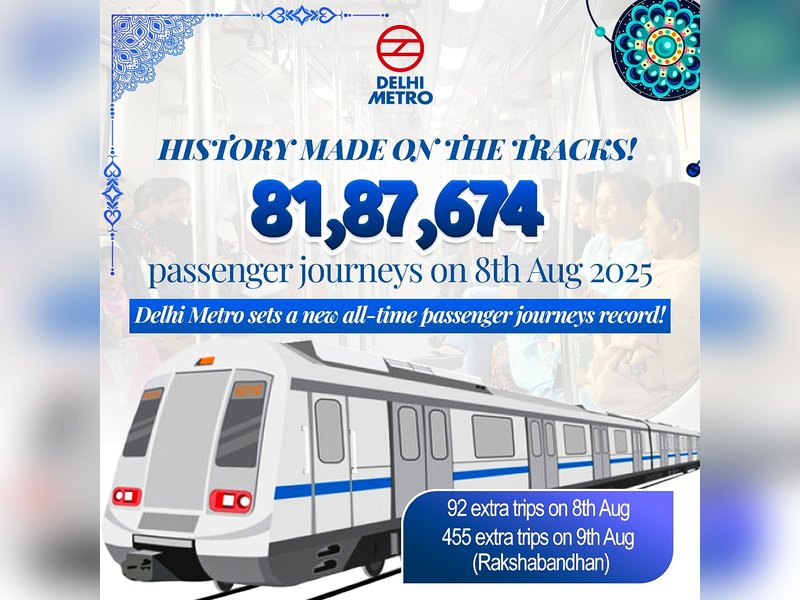 Delhi Metro records highest-ever daily ridership on Aug 8