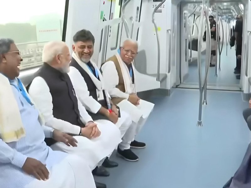 CM Siddaramaiah, Dy CM Shivakumar share pleasant moments with PM Modi during B'luru visit