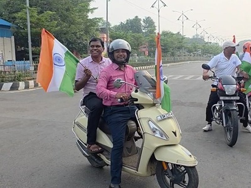 Tricolour bike rally held in Sambalpur ahead of Independence day to ignite national pride among citizens
