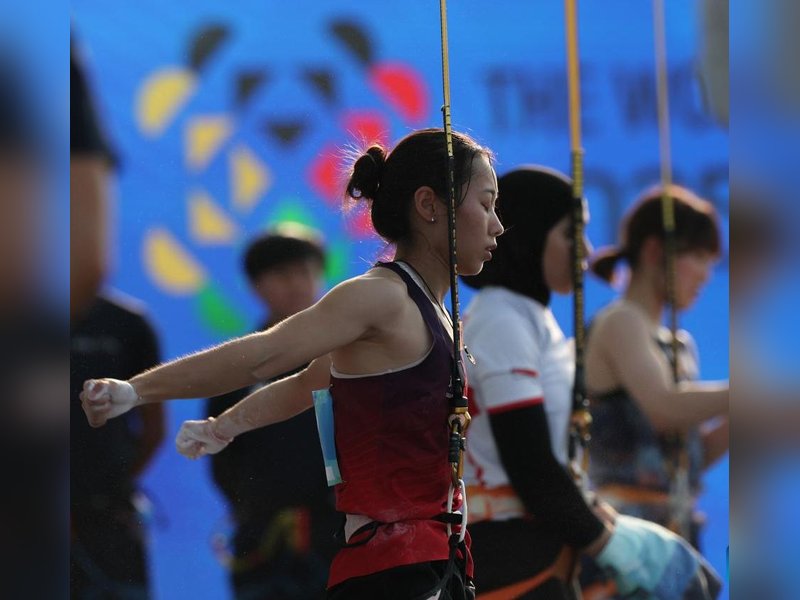 China, Indonesia split gold medals in debut four-lane speed climbing, Mexico's Corral wins duathlon gold in The World Games in Chengdu on Friday. Photo credit: Xinhua