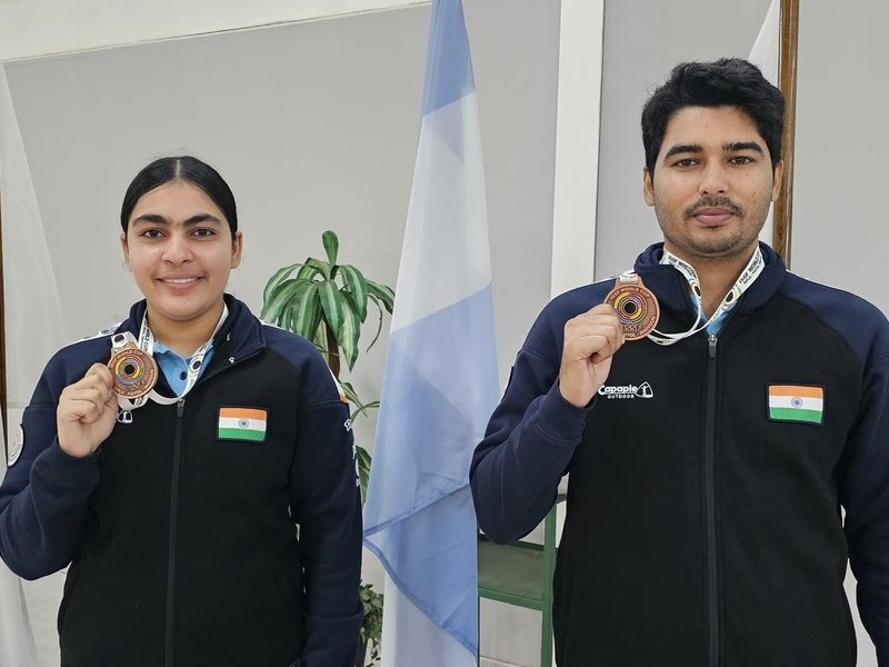 Saurabh-Suruchi bags 10m air pistol mixed team bronze at Asian Shooting Championships (Credit: NRAI)