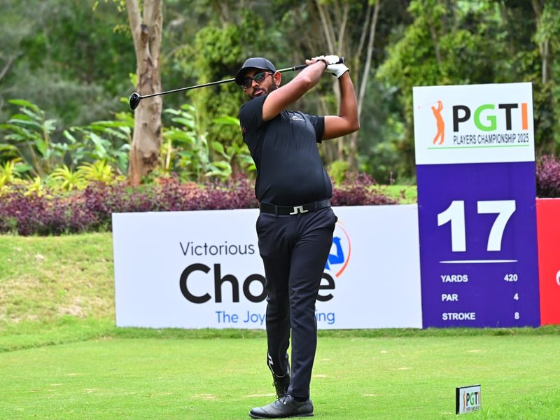 Yuvraj Sandhu extends lead to two shots on Day Two of PGTI Players Championship 2025 at the Clover Greens Golf Course & Resort near Hosur in Tamil Nadu. Photo credit: PGTI