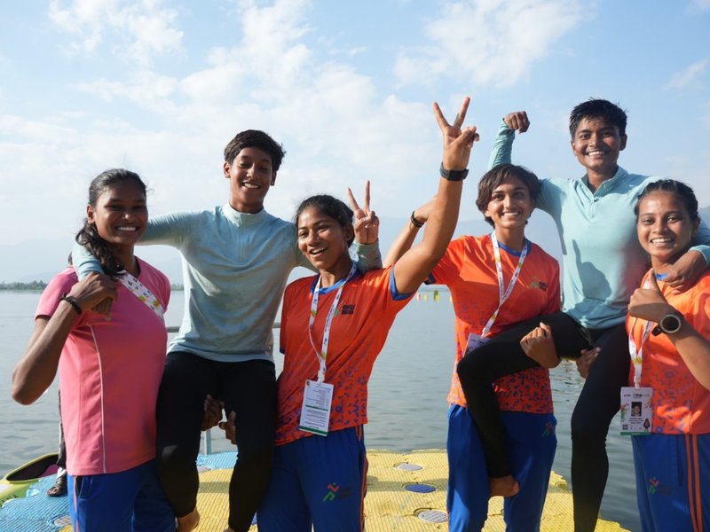 Madhya Pradesh finishes on top; Sports Authority of India (SAI) athletes from Odisha, Kerala shine in the Khelo India Water Sports Festivalat the Dal Lake in Srinagar, Jammu & Kashmir, on Saturday. Photo credit: SAIMedia