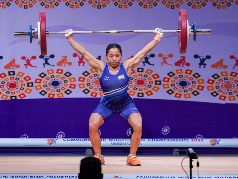 Mirabai Chanu credits hard work, coaches after gold at Commonwealth Weightlifting Championships in Ahmedabad on Monday. Photo credit: IANS