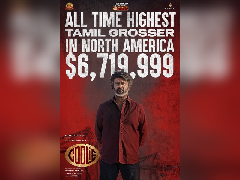 Coolie's global distributor Hamsini Entertainment warns those spreading fake box office numbers of legal action (Photo Credit: Hamsini Entertainment)