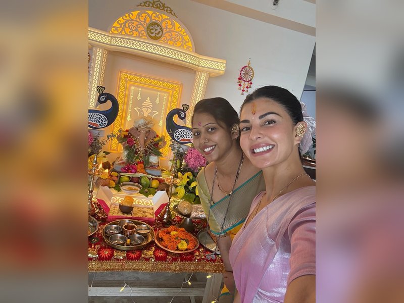 Jacqueline shares glimpse of Lal Baugcha Raja visit, seeks blessings 