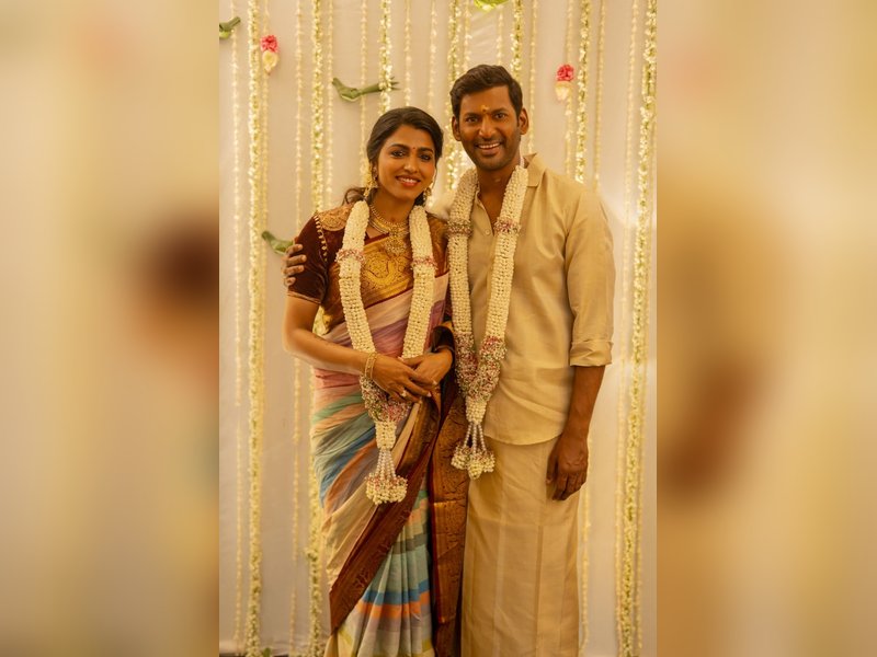Actor Vishal gets engaged to actress Sai Dhanshika on his birthday