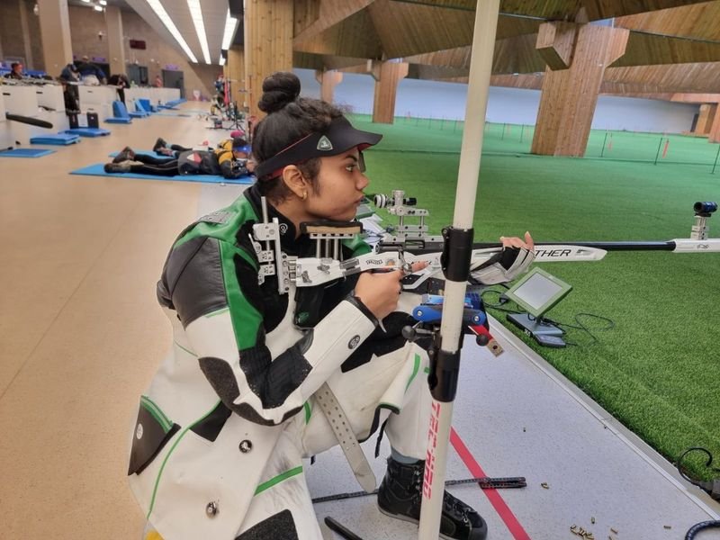 Manini wins first individual international medal; women's team bags silver in 50m rifle prone in Asian Shooting Championships 2025 in Skymkent, Kazakhstan, on Friday. Photo credit: NRAI