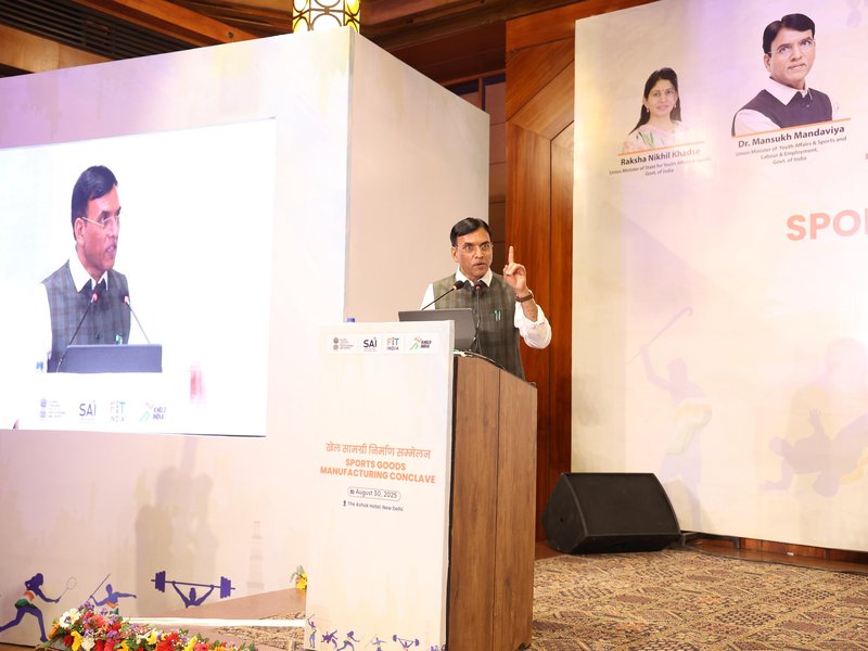 Mansukh Mandaviya announces formation of task force to formulate sports goods manufacturing policy (Credit: Mansukh Mandaviya/X)