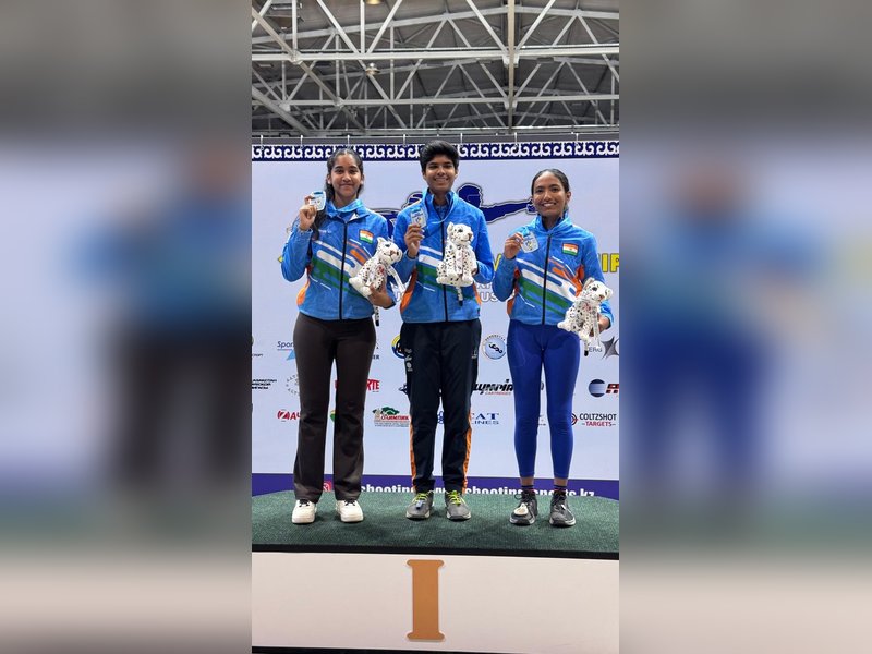 Producer Rajsekar Pandian's daughter Anthra wins honours in 16th Asian shooting championship in Kazakhstan