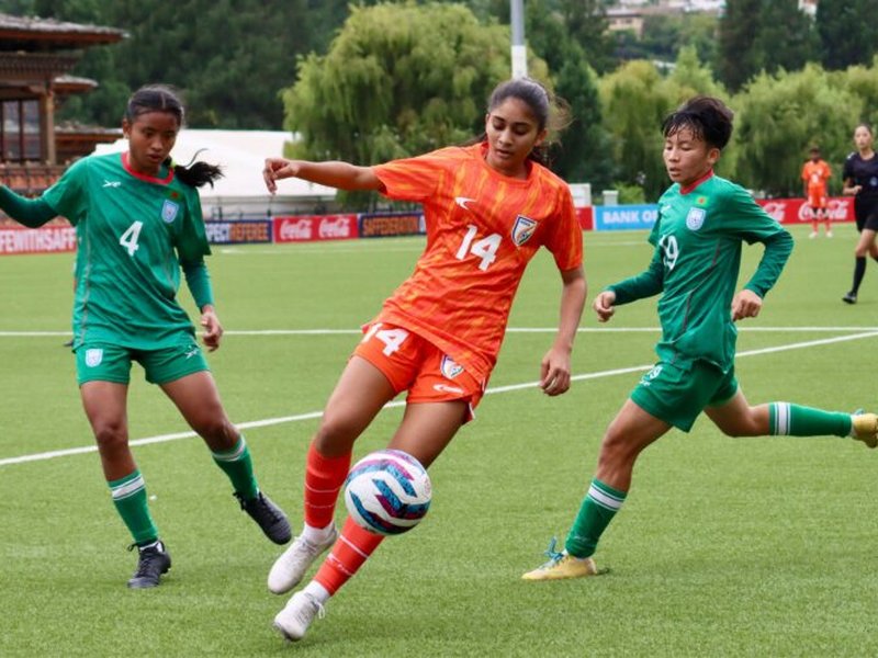 India crowned SAFF U17 Women’s champions despite defeat against Bangladesh (Credit: AIFF)