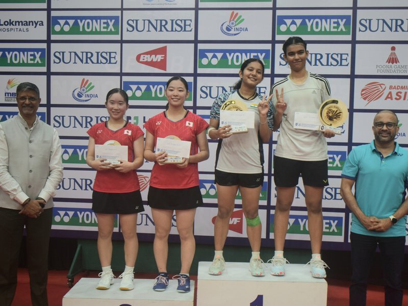 Unseeded Vansh-Shravani & Aanya-Angela win doubles gold at India Junior International Grand Prix (Credit: BAI)
