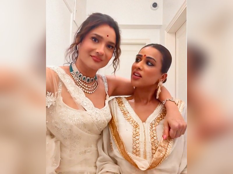 Nia Sharma teases Ankita Lokhande for arriving late her own Ganpati celebrations	