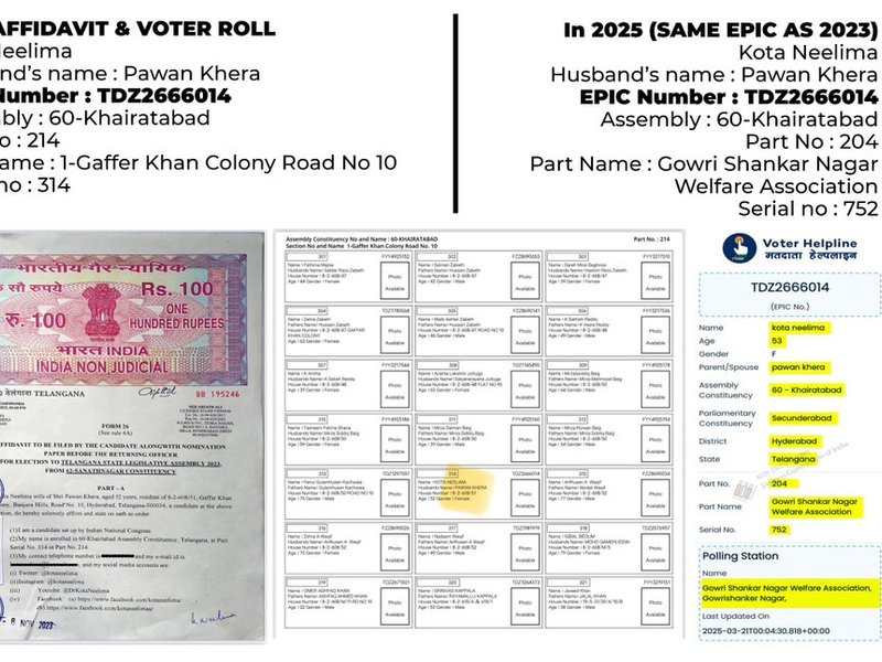 After Pawan Khera, BJP targets his wife over 2 voter IDs, demands ECI probe