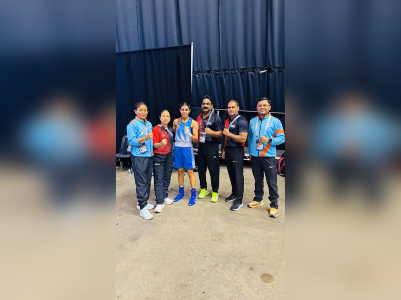 Sakshi, Thokchom Sanamacha Chanu win to join Pramod Bartwal in second round of the World Boxing Championships in Liverpool, UK, on Thursday. Photo credit: BFI