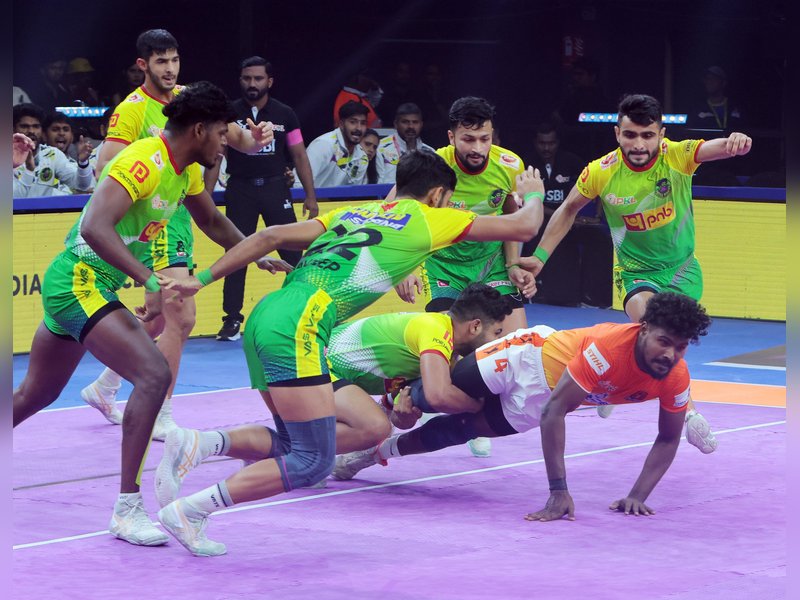 Ayan Lohchab leads charge as Patna Pirates beat Puneri Paltan for first win of Season 12 of Pro Kabaddi League (PKL) at the Vishwanadh Sports Club in Visakhapatnam on Monday. Photo credit: PKL 