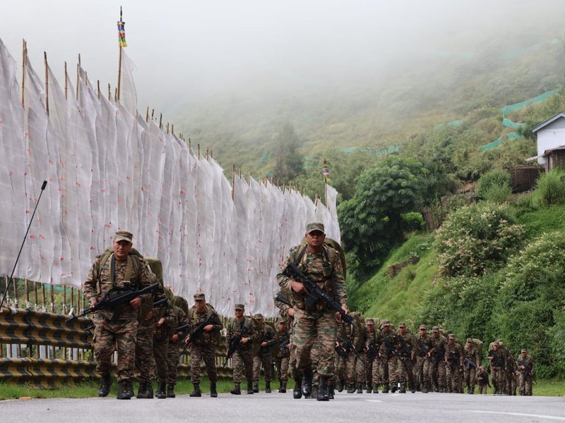 Indian Army troops undertake route march in Sikkim’s rugged terrain