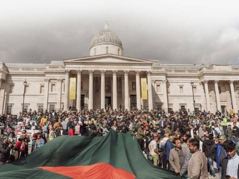 Diaspora protests in London against human rights abuses under Yunus regime in Bangladesh
