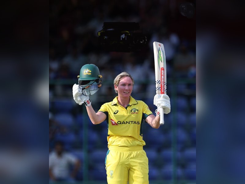 Beth Mooney smashes 138 as Australia post 412 all out, their joint-highest total in women's ODIs, in the series-deciding third and final ODI against India at the at the Arun Jaitley Stadium in New Delhi on Saturday. Photo credit: cricket.com.au