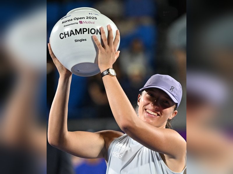 Unbeaten on court: Swiatek wins 25th career title by claiming the Korea Open in Seoul, South Korea, on Sunday. Photo credit: WTA Tour 
