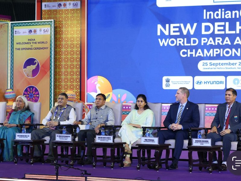 Para-athletes breaking barriers, setting new benchmarks, says PM Modi in special message at the opening ceremony of the World Para Athletics Championships 2025 at the iconic Jawaharlal Nehru Stadium in New Delhi on Thursday evening. Photo credit: SAI Media